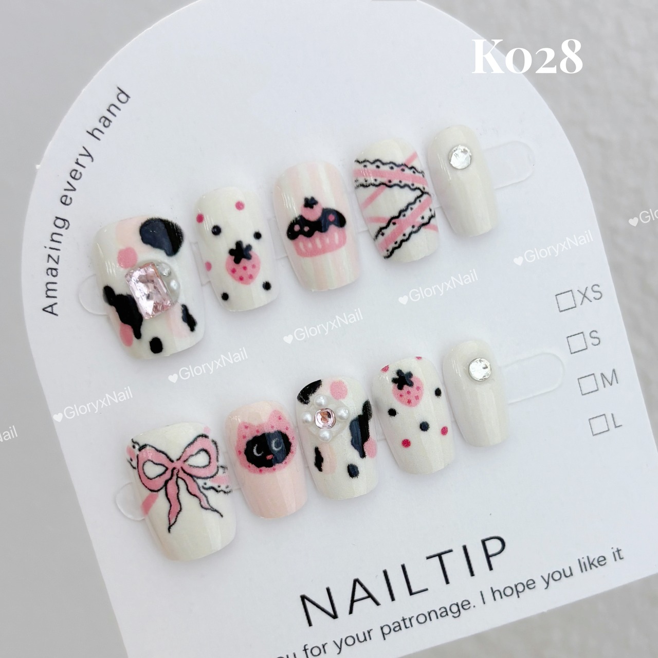K028 ネイルチップ サイズXS/S/M