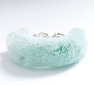 即納【PETTISTA】Eco Fur Pompom × swarovski《Mint》