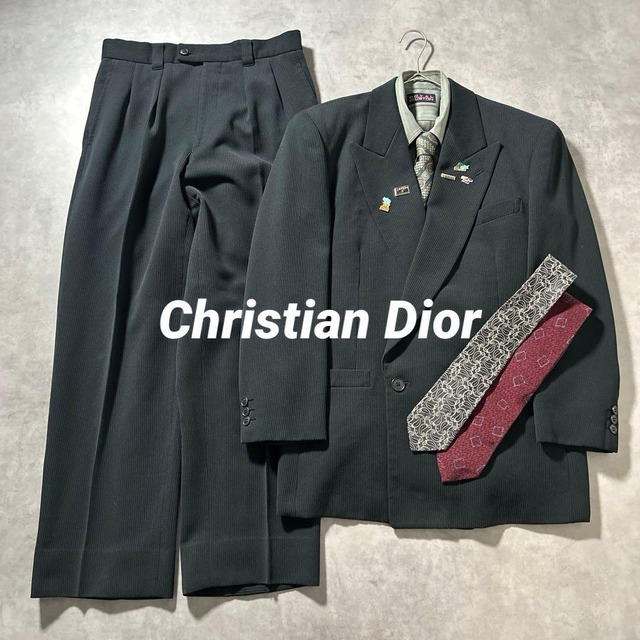 【NA】炭黒 セットアップ × Christian Dior ネクタイ
