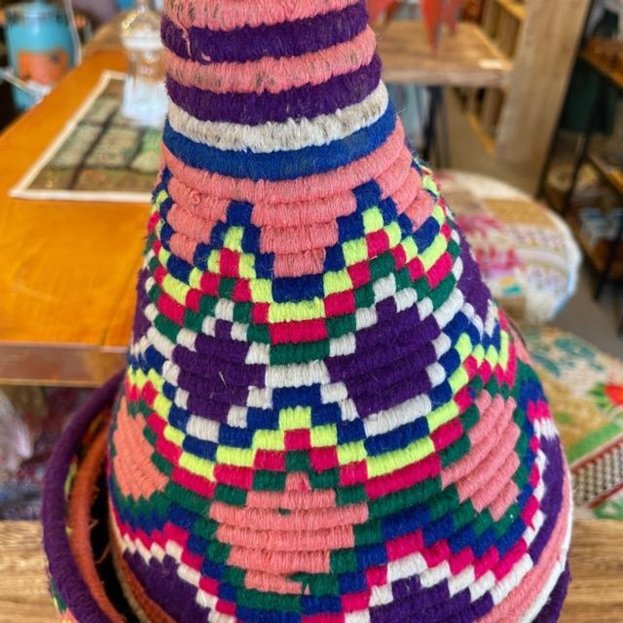 Berber basket L 2type / ベルベルバスケット 蓋付き 収納カゴ カラフル ハンドメイド モロッコ 民芸品 リビング収納 インテリア 置物 かわいい プレゼント