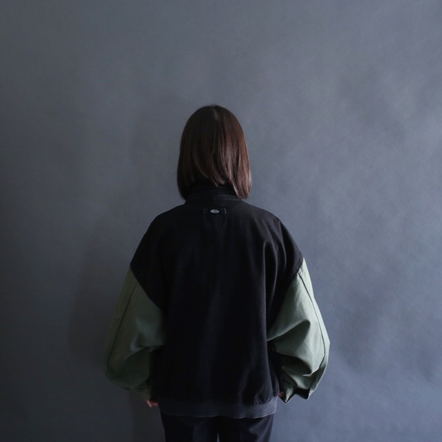 bi-color switching design big blouson