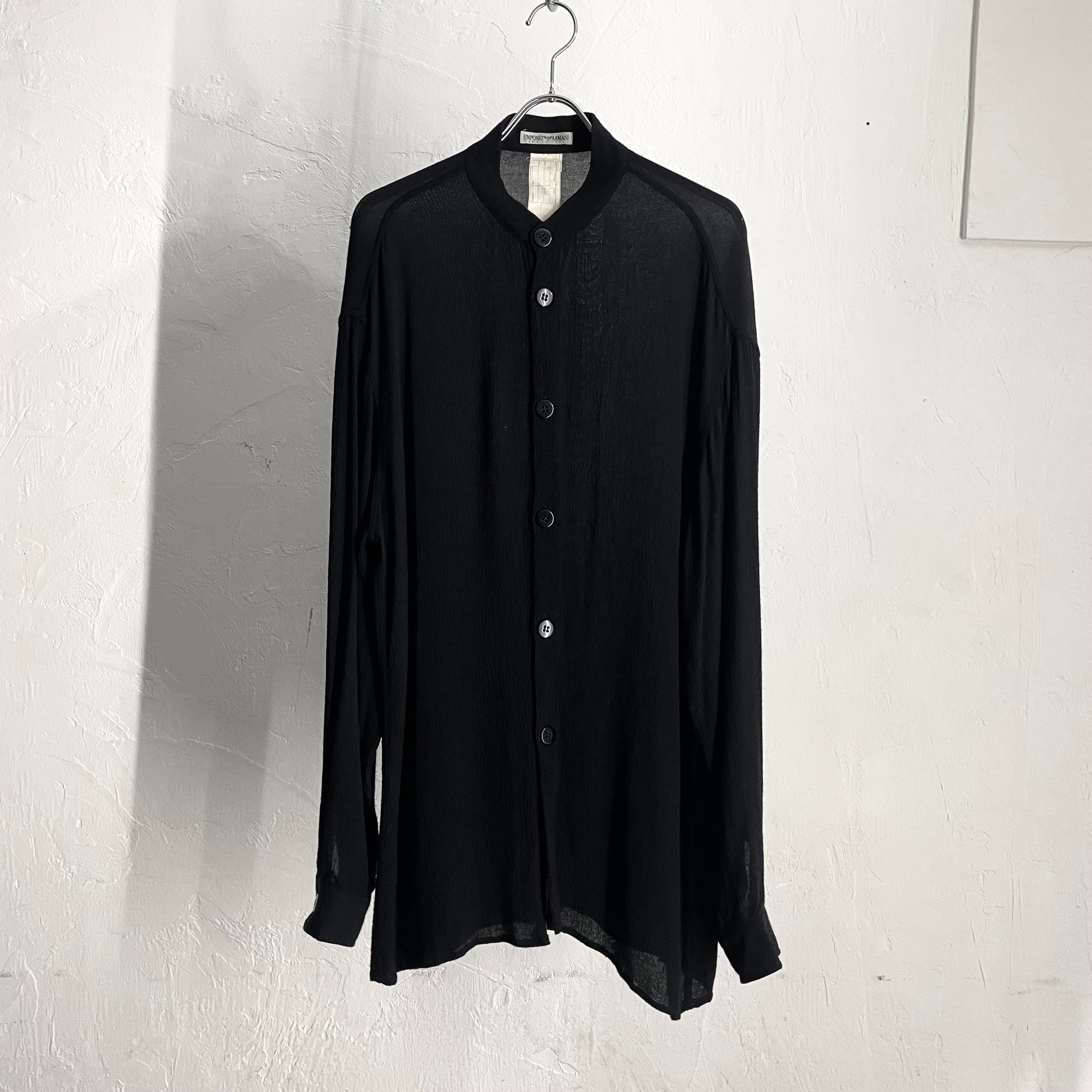 ~90s EMPORIO ARMANI L/S Sheer Shirt ITALY製
