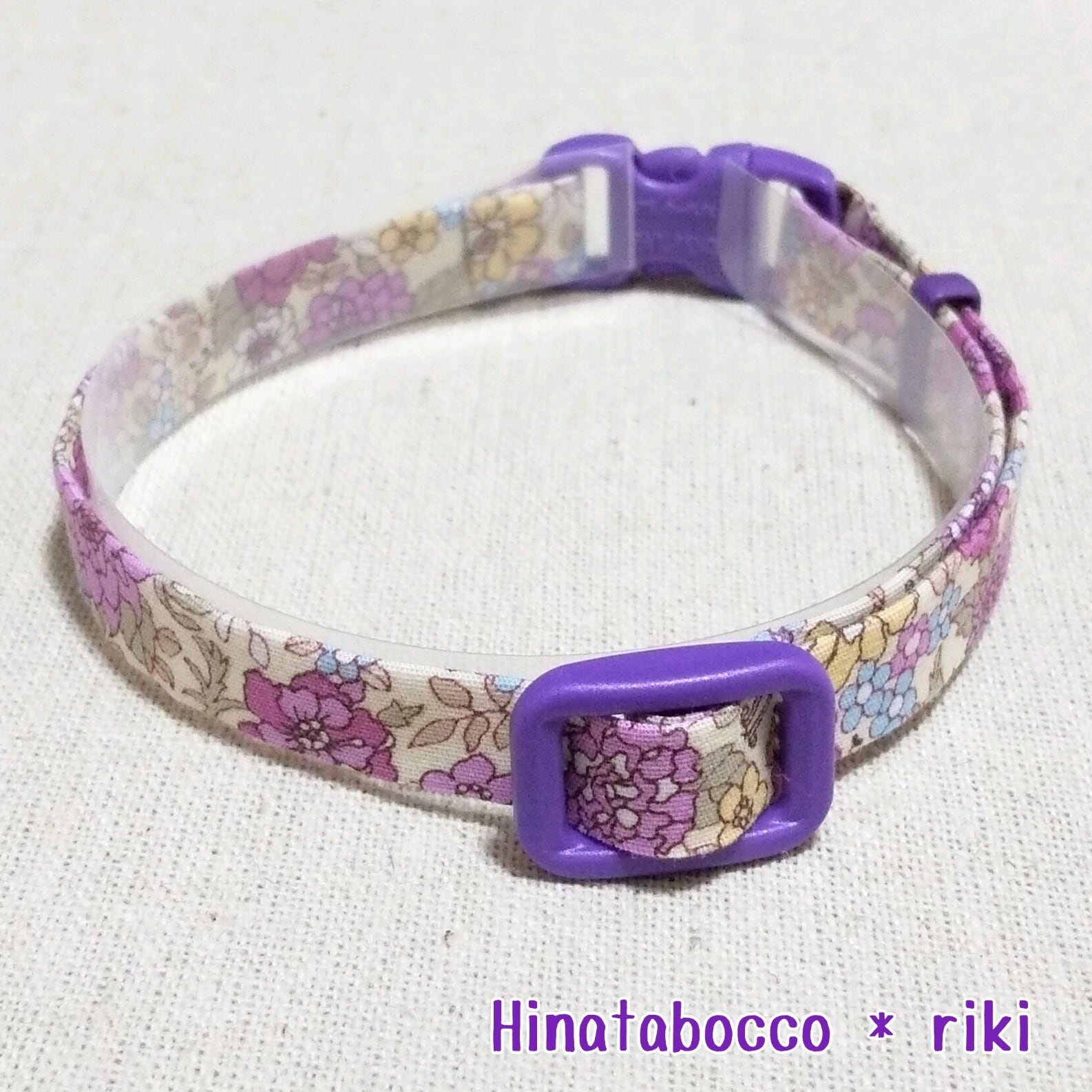 猫用のおめかし花柄首輪 Cat N001 Hinatabocco Riki