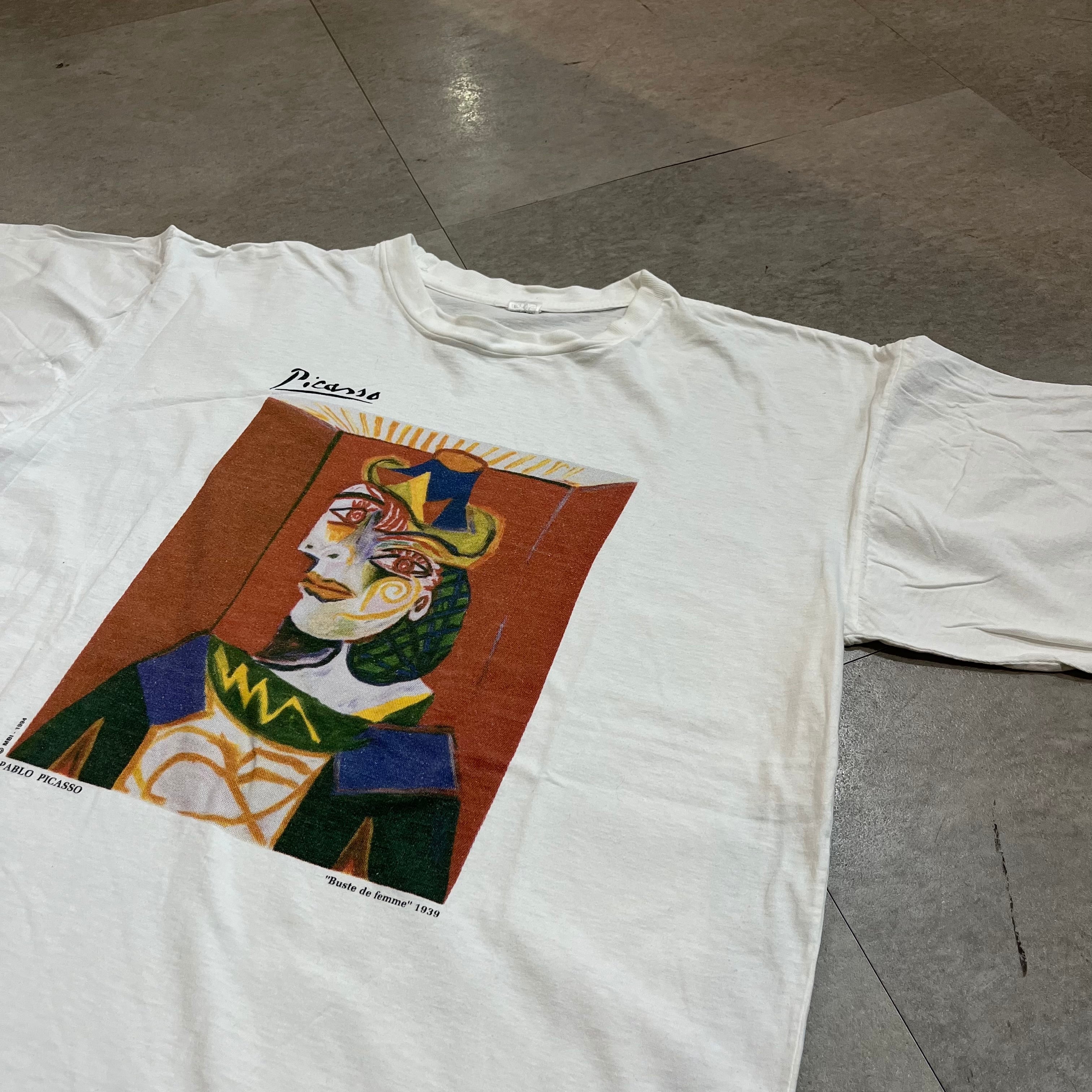 80年代 ヘインズ Hanes Pablo Picasso パブロピカソ アートTシャツ USA製 メンズS ヴィンテージ /evb002012