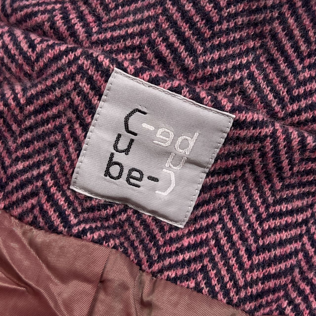 CUBE CUBE キューブキューブ ヘリンボーン スタンドカラー ジャケット コート 40/ピンク系 レディース マツオインターナショナル