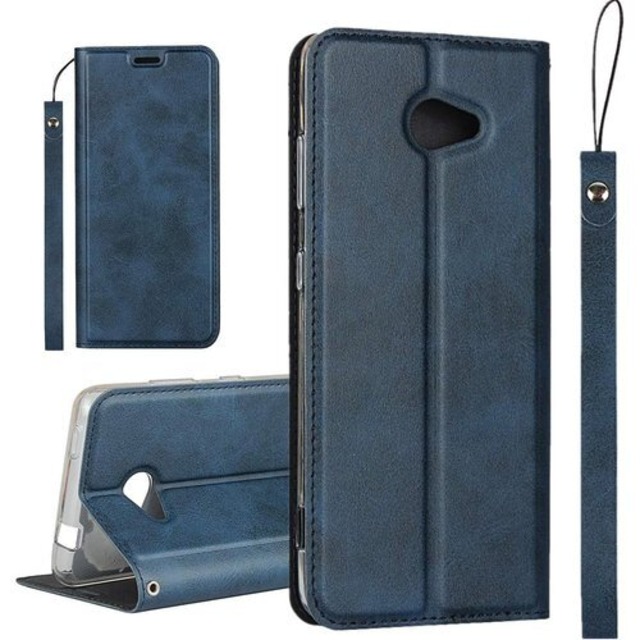 BASIO4 KYV47 ケース カバー KYOCERA BASIO 4 京セラ ベイシオ4 KYV47 ケース スマホケース 携帯カバー 手帳型 カバー case iCoverCase 内蔵マグネット 磁気閉鎖 ベルトなし スマホケース カード入れ付き スタンド機能 軽量 スプラットホール付き スプラット同梱 ネイビー 落ち着いた ブルー 415