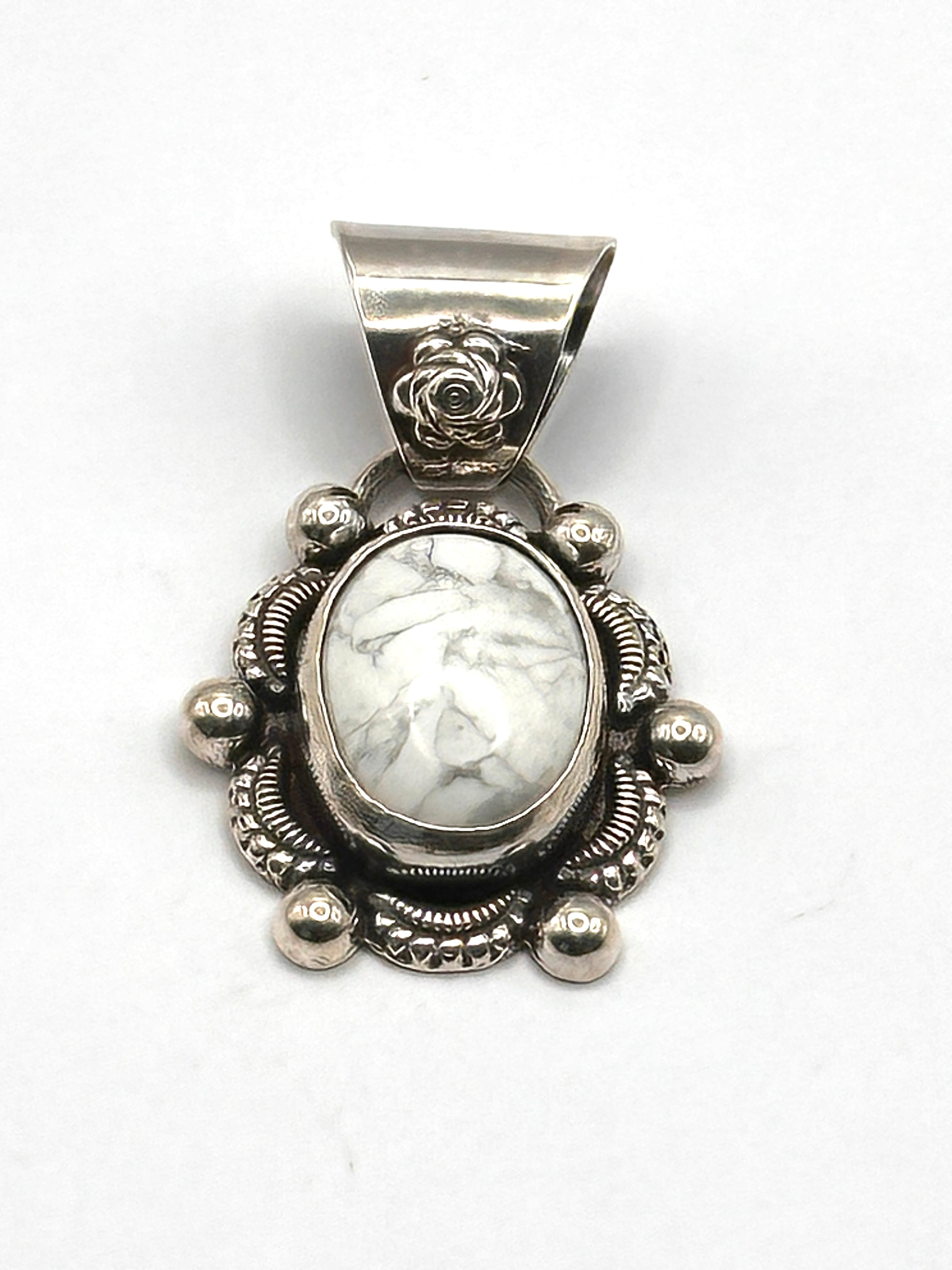 Ericka Nicolas Begay White Turquoise Pendant Top