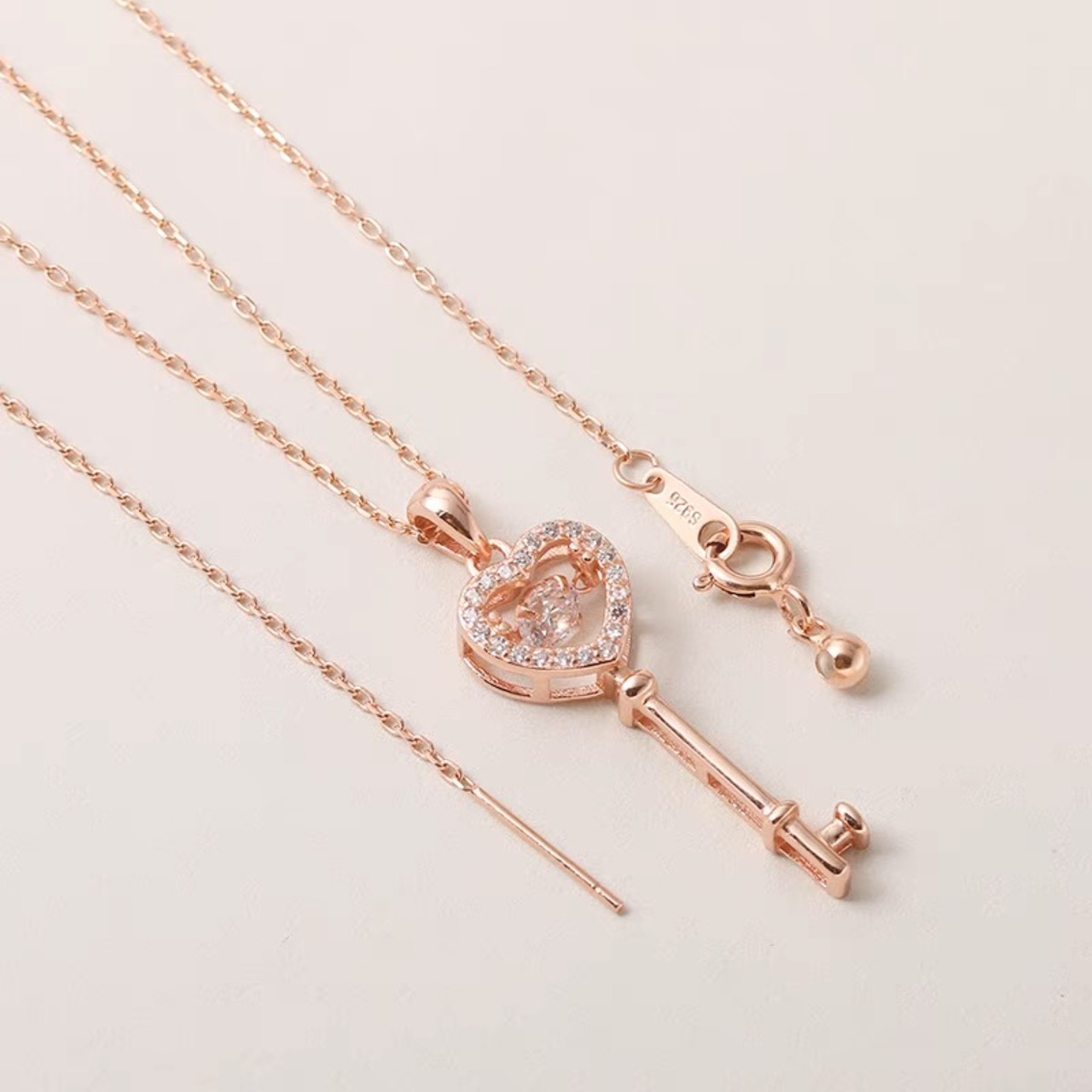 かわいい ハート 鍵型 キラキラ ネックレス