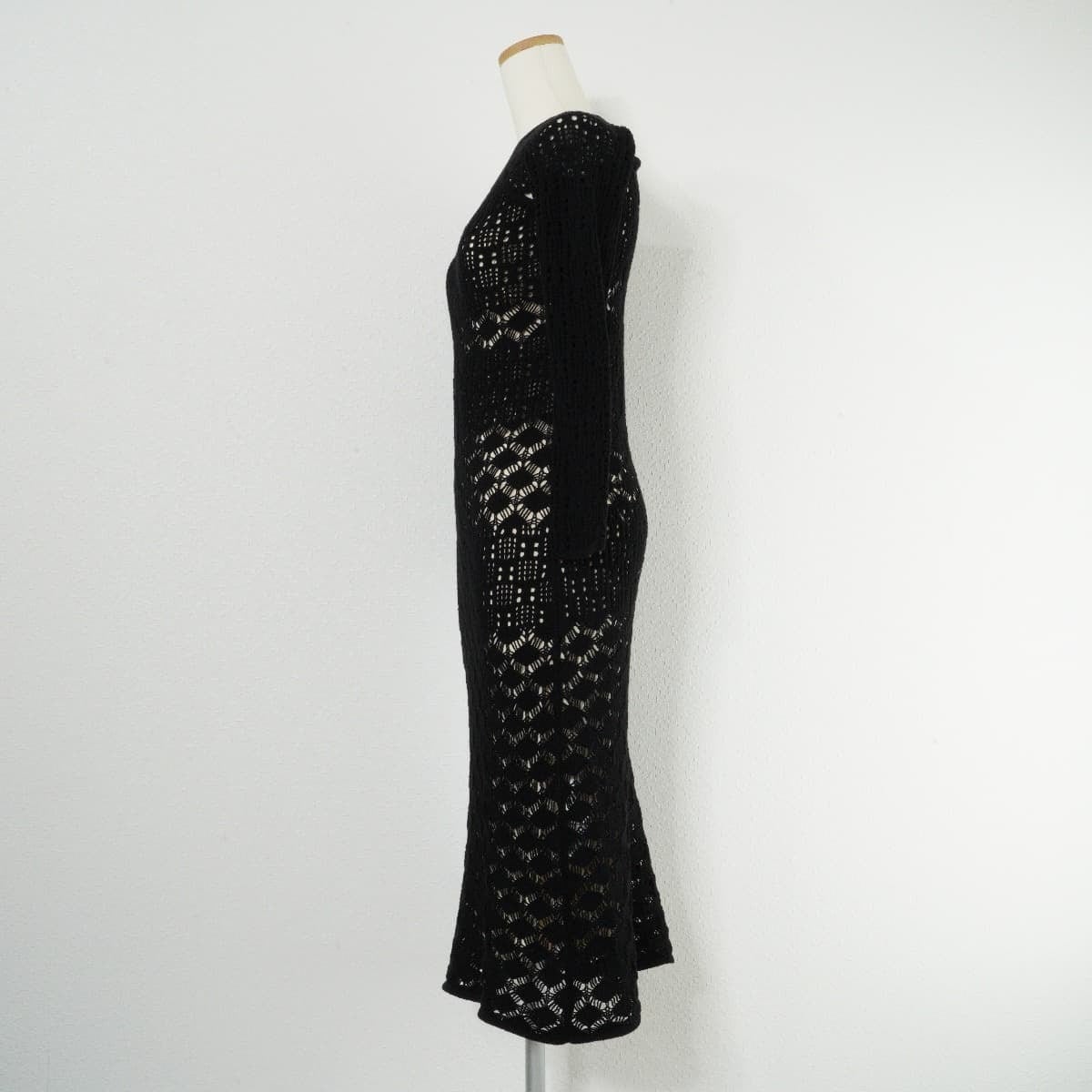 【Ameri VINTAGE】CROCHET RAGLAN LONG DRESS