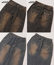 ◆スタッズ使い ワイドカーブパンツ◆wi-087028