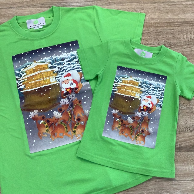 Santa’s dream ( サンタの夢 ) キッズ メッシュTシャツ ライム