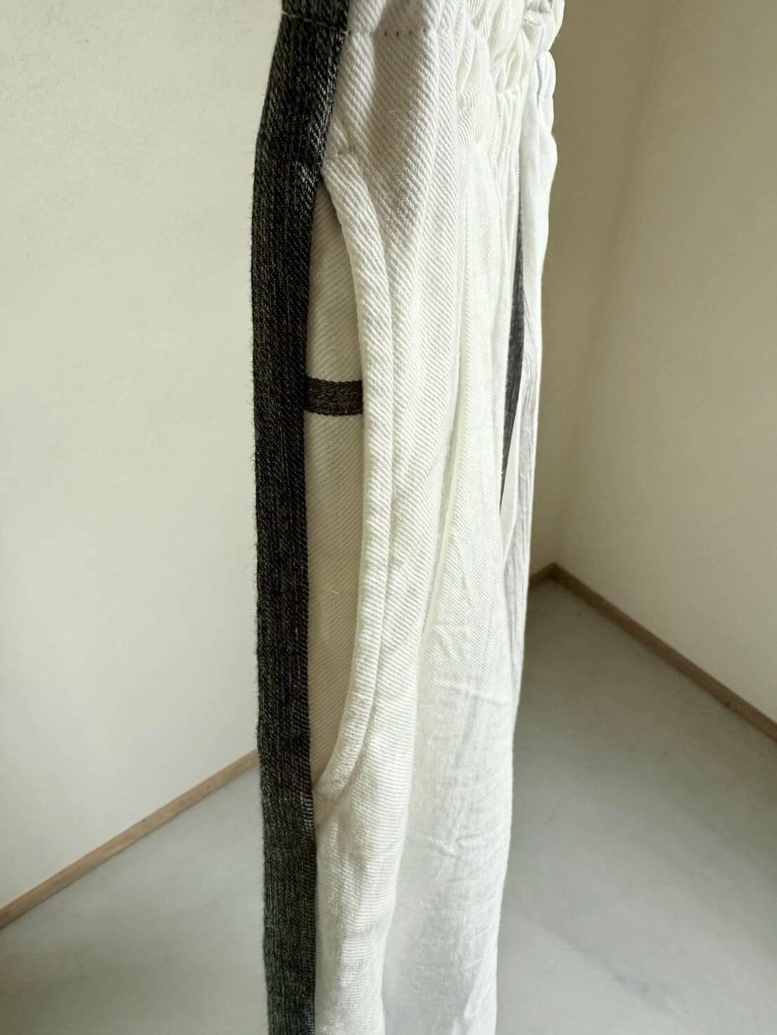 1) ワイドパンツ ロング ポケット コットン WH/GY○ 玉木新雌 tamaki