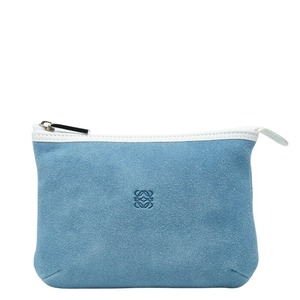 ロエベ アナグラム ポーチ ブルー スウェード レディース LOEWE 【中古】