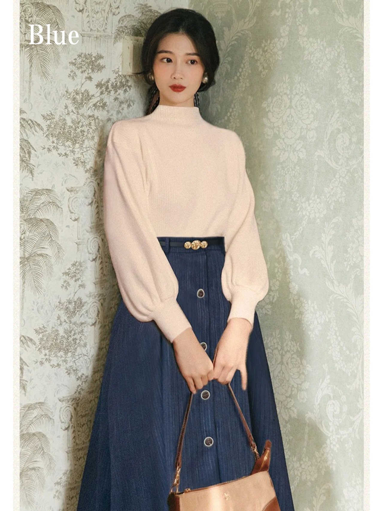 【0220】Vintage Lantern Long Sleeve 2 Piece Set