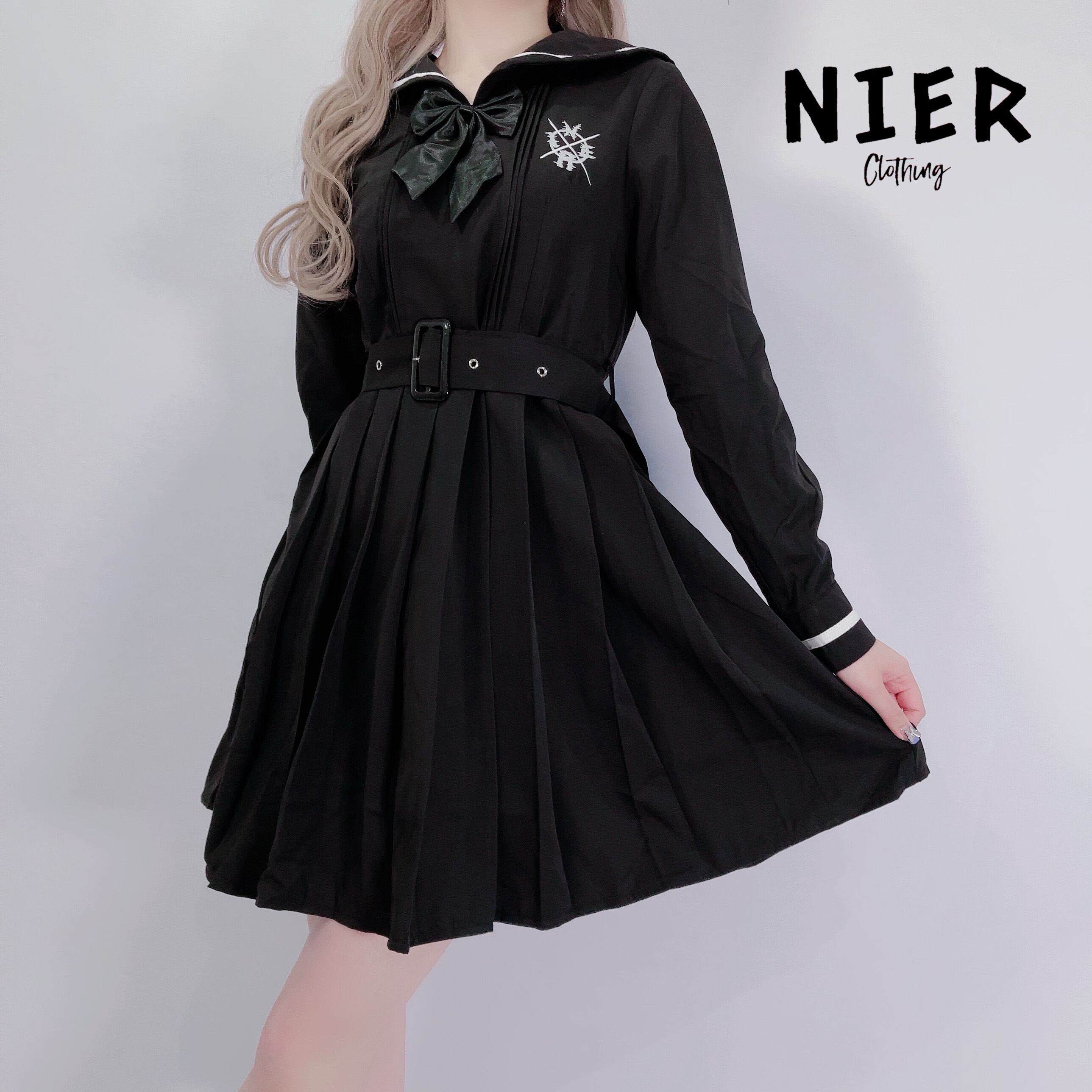 セーラー風ワンピース リボン ベルト付き Nier