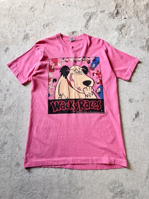 90s Wacky Races Tee/USA製/M/チキチキマシン猛レースプリントTシャツ/ケンケン/FRUIT OF THE LOOM/ピンク/古着