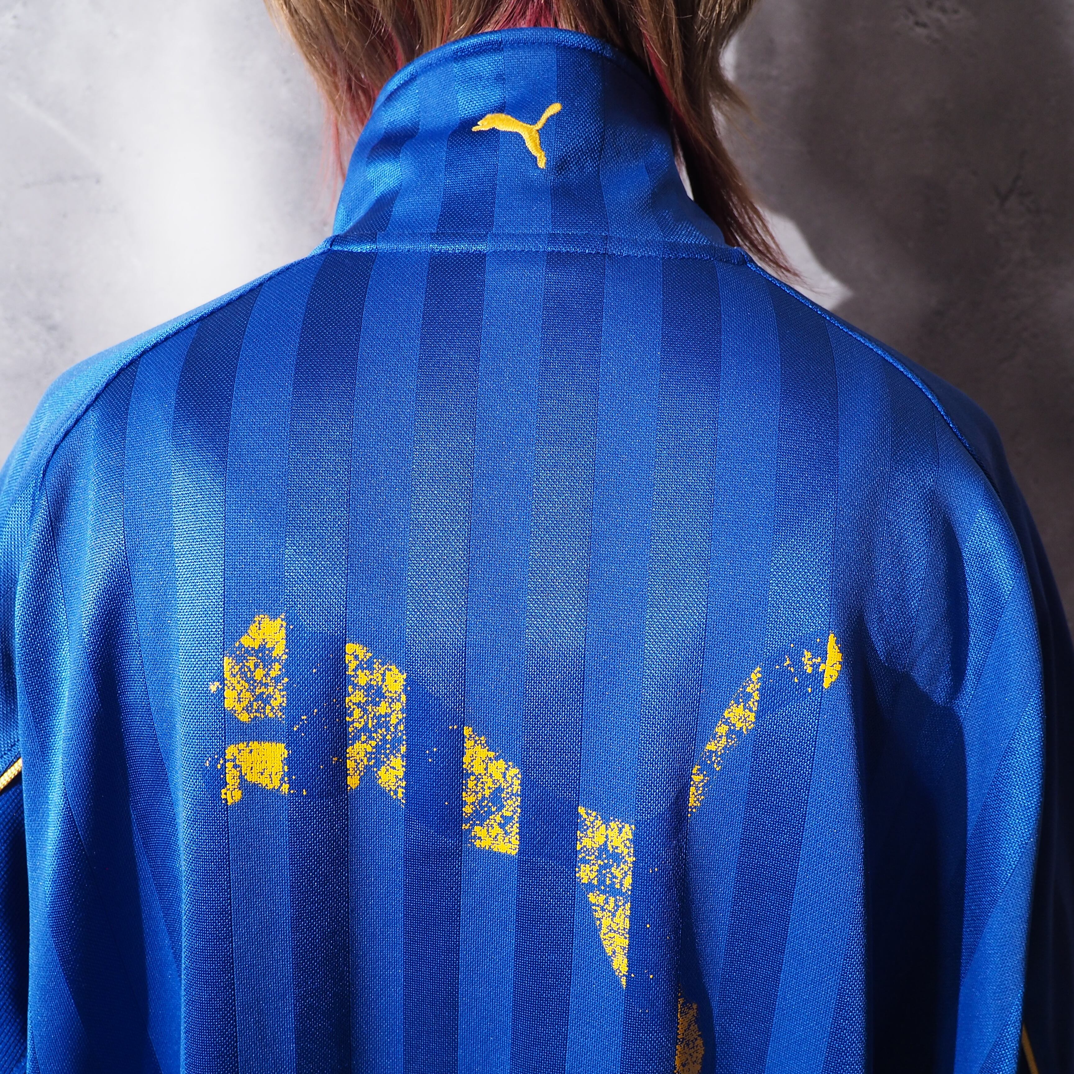 1990s ” PUMA ” Good color panel switching vintage loose track jacket