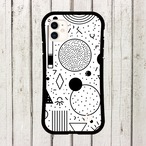 受注生産 iPhoneケース 白黒ドットと円のモダン護符｜幾何学シンボル TALM016D