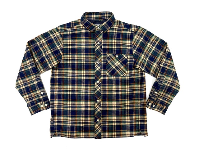 25AW 綿100%8/1ヘビーツイルフランネルチェックスタンダードワイドシャツ / Cotton 100% 8/1 Heavy Twill Flannel Check Standard Wide Shirts