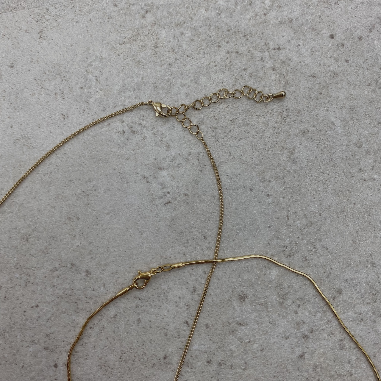 deformed motif 2set necklace