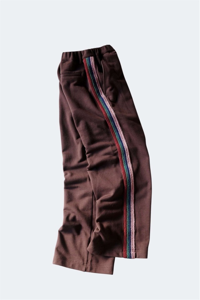 PERS PROJECTS 【handmade knit line capoeira pants -brown-】