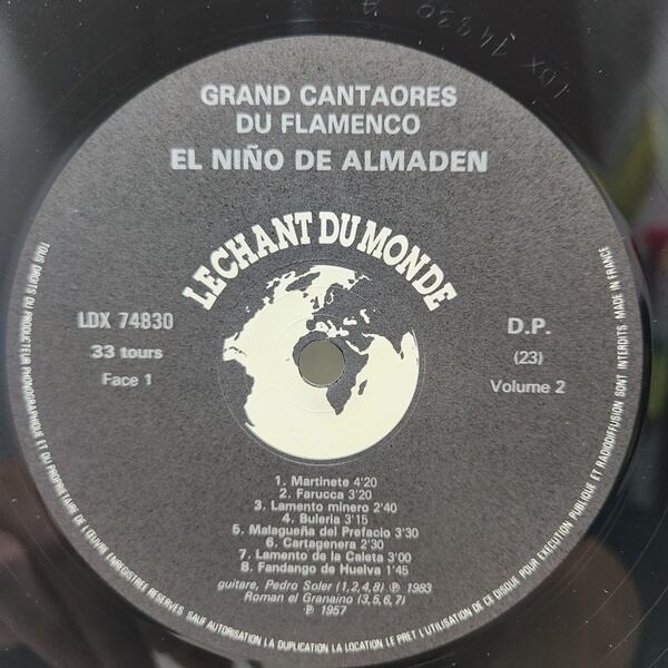El Nino De Almaden / Grands Cantaores Du Flamenco [LDX 74830] - 画像4