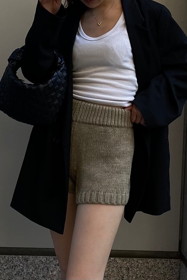 KNIT SHORT PANTS/beige（23-05-022）