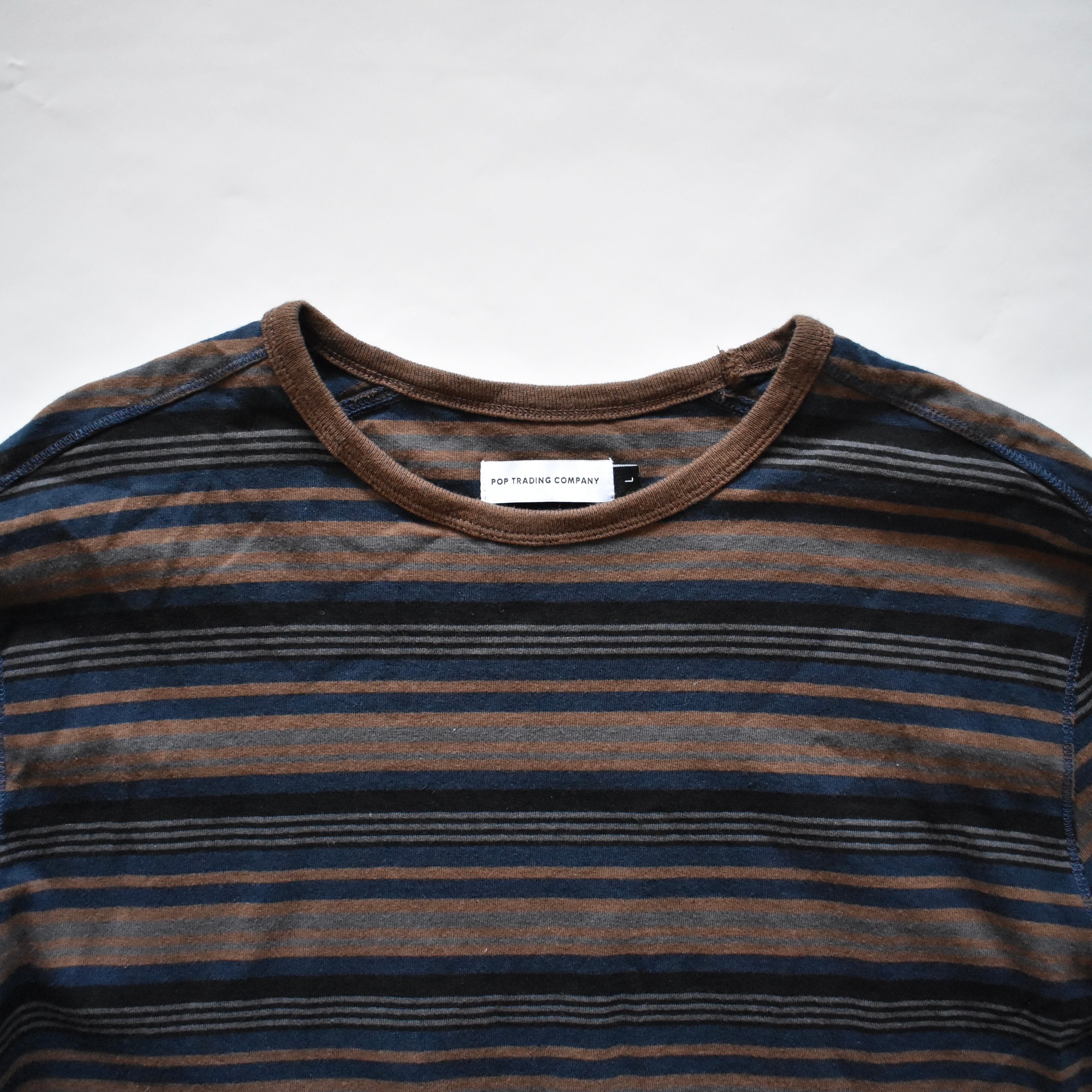 POP TRADING COMPANY Striped Longsleeve Pocket T-shirt