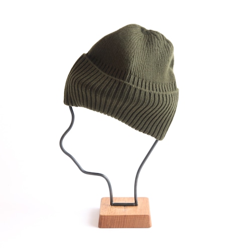 mature ha.／long rib knit cap olive