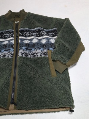 ボア無地×ジャガードボアスタンドブルゾン【12306-769-20】2023AW