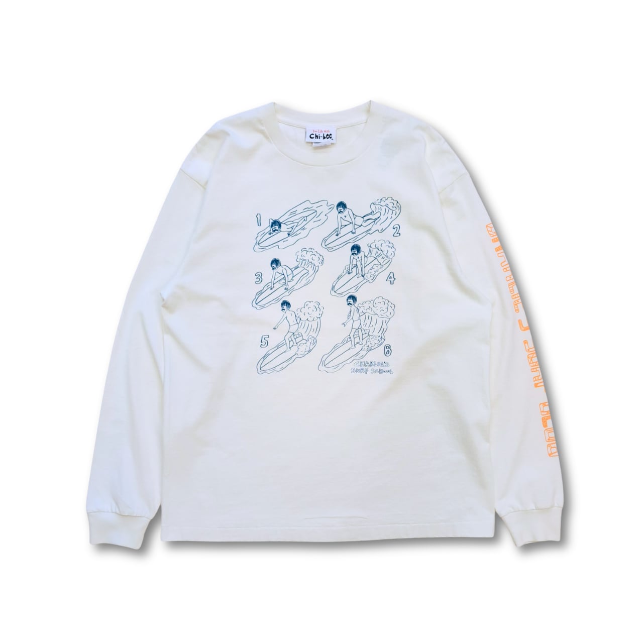 chi-bee / チービー - チャーリーSURF ロングTシャツ (feded white)