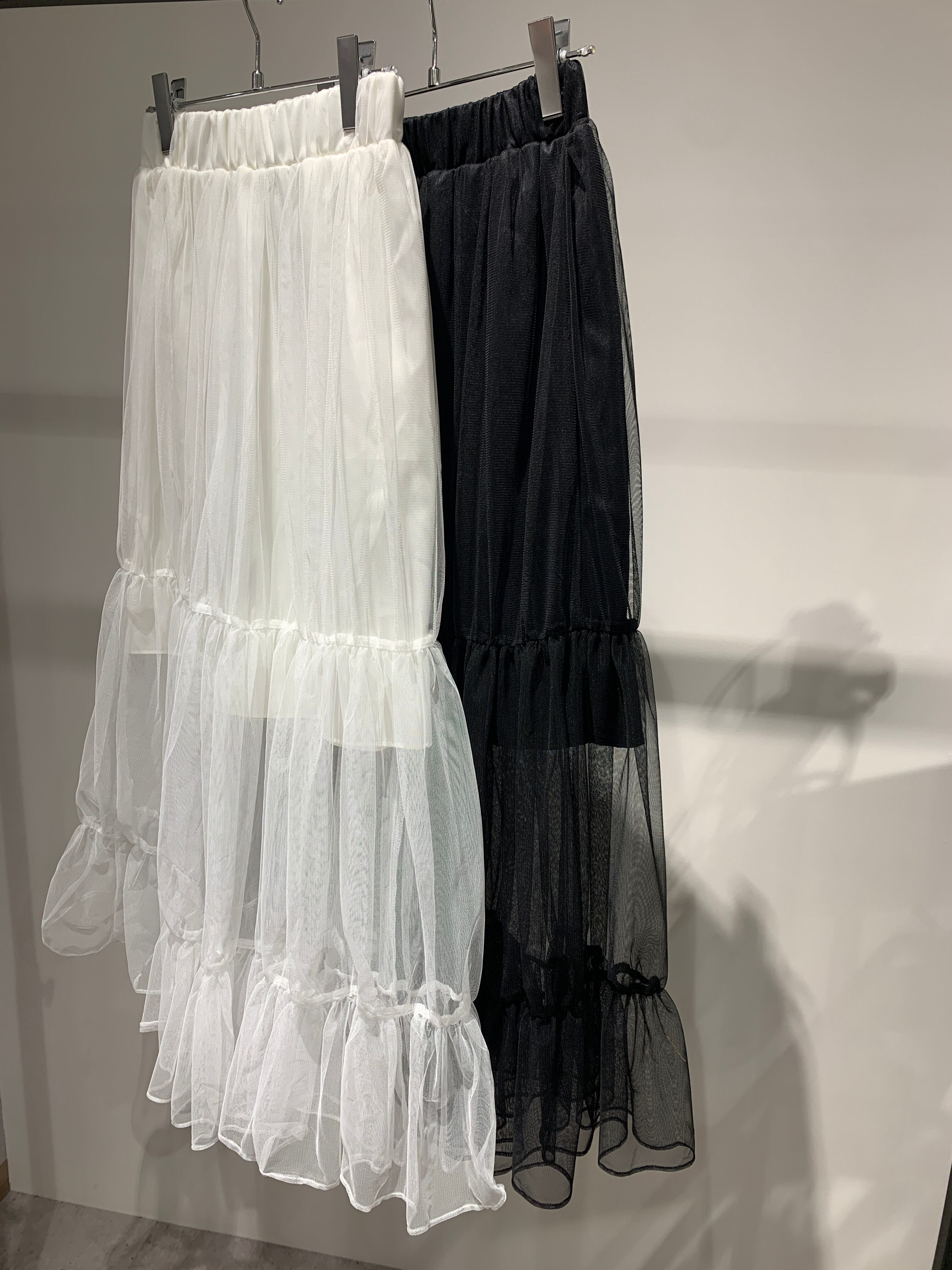 tulle mesh tiered skirt