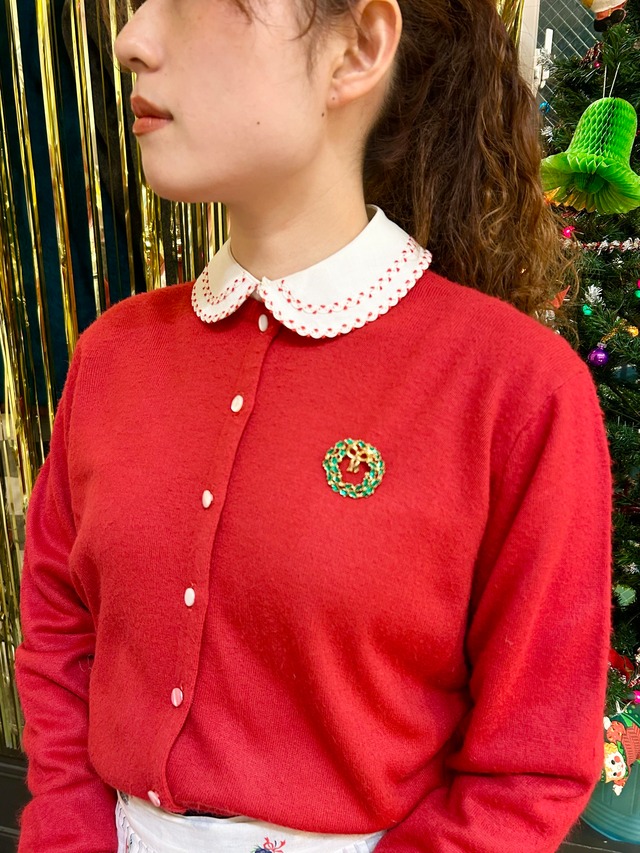 Vintage cotton rick rack round collar