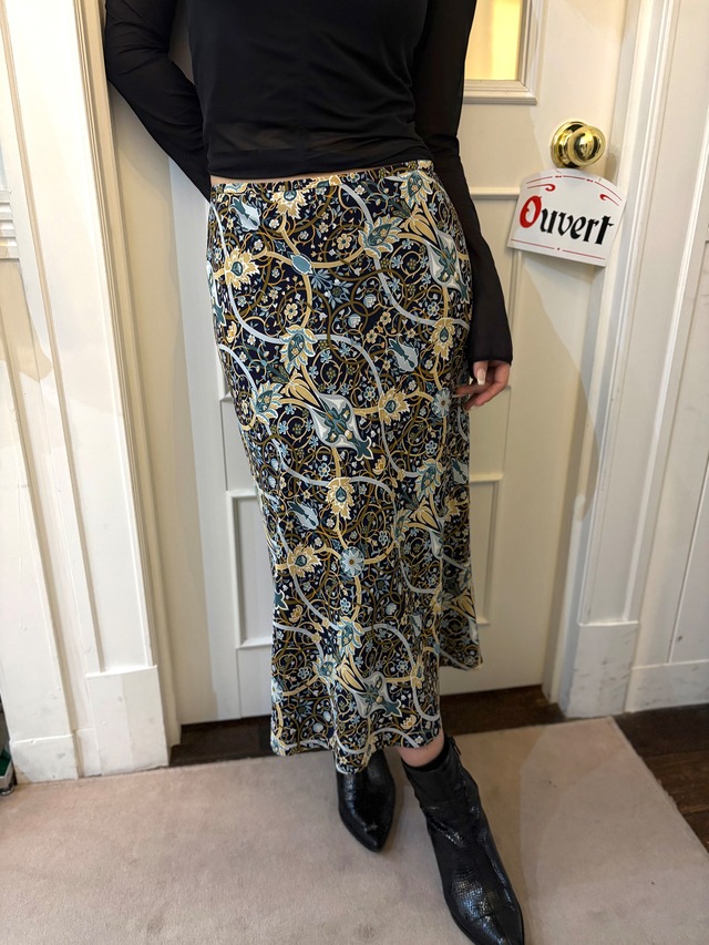 GIVENCHY / Botanical Arabesque Flare Skirt (O)