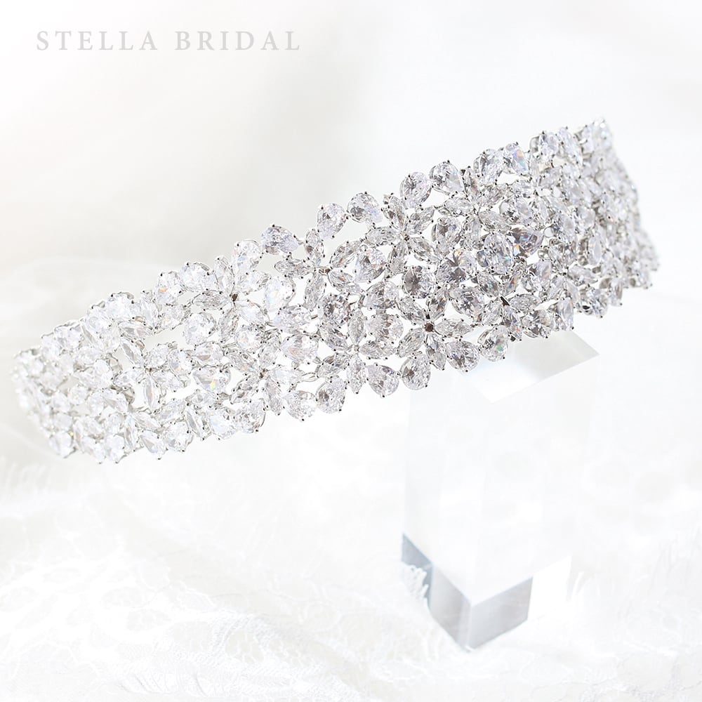 キュービックジルコニア ブライダルカチューシャ Rachel - ラシェル