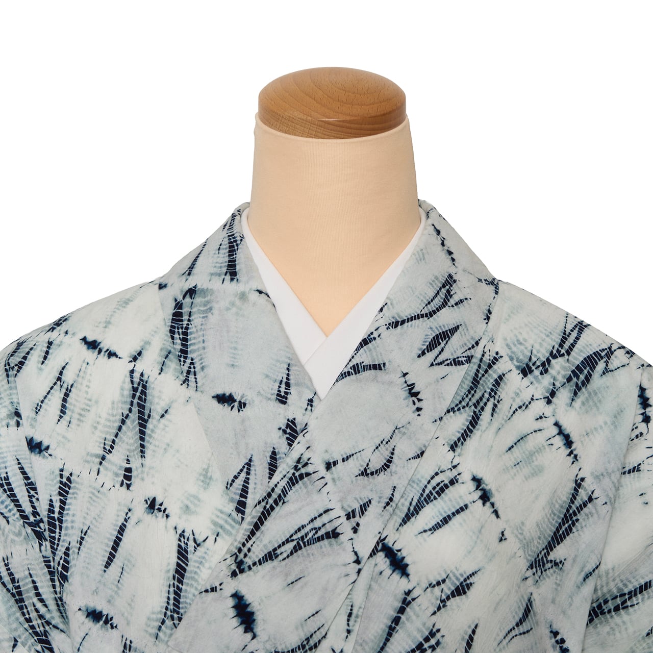 斜め縞模様 白影絞り 木綿単衣着物【未着用品】 | かわの屋