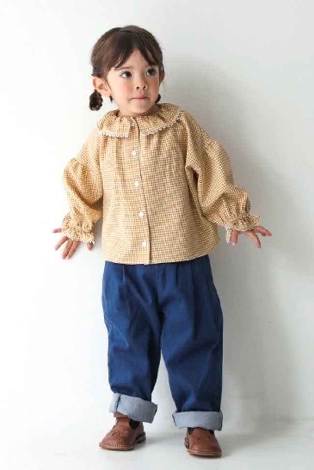ヨーク切替タックパンツ<Denim>