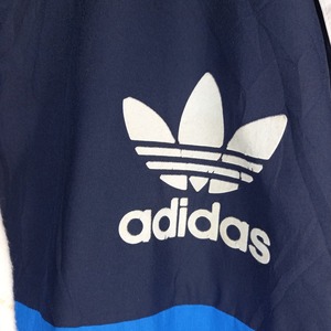 アディダス　ナイロンジャケット　パーカー　ストライプ　総メッシュ　バイカラー