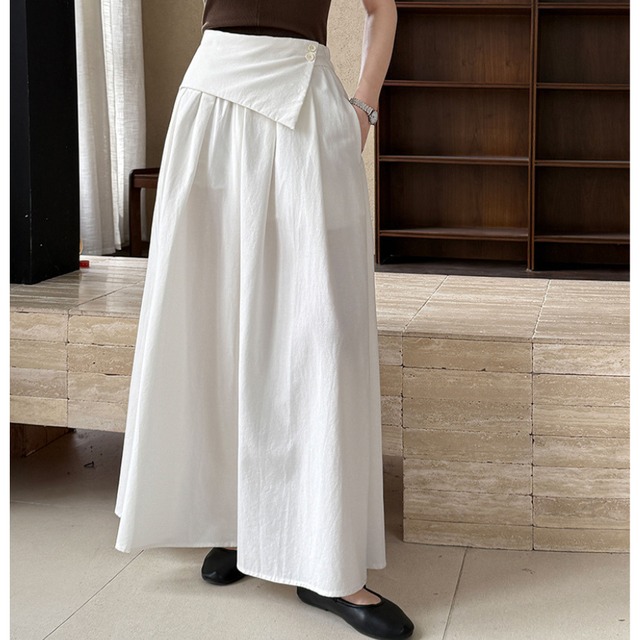 wrap design high waist long skirt L0490