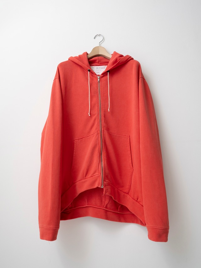 CAMIEL FORTGENS　ZIP HOODIE　SWEAT RED OLD DYE　CF.17.02.03.01