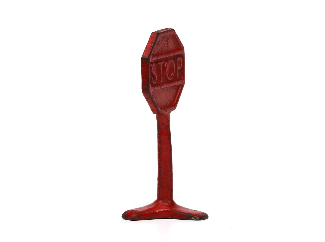 1930s Arcade Cast iron 「Road Stop sign」 toy