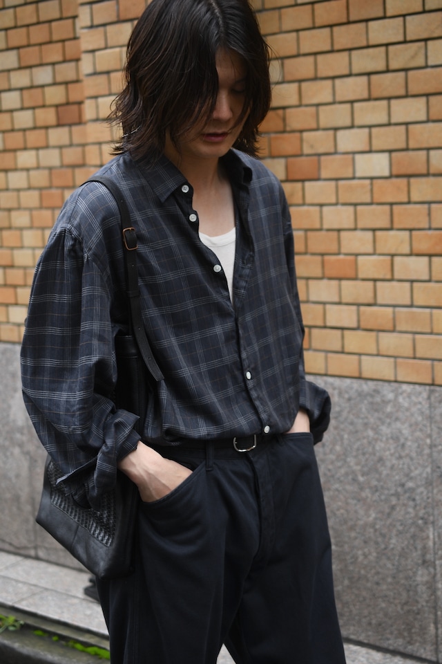BISOWN / SZ BOIL COTTON SMOCK SHIRTS (TOP GRAY CHECK )