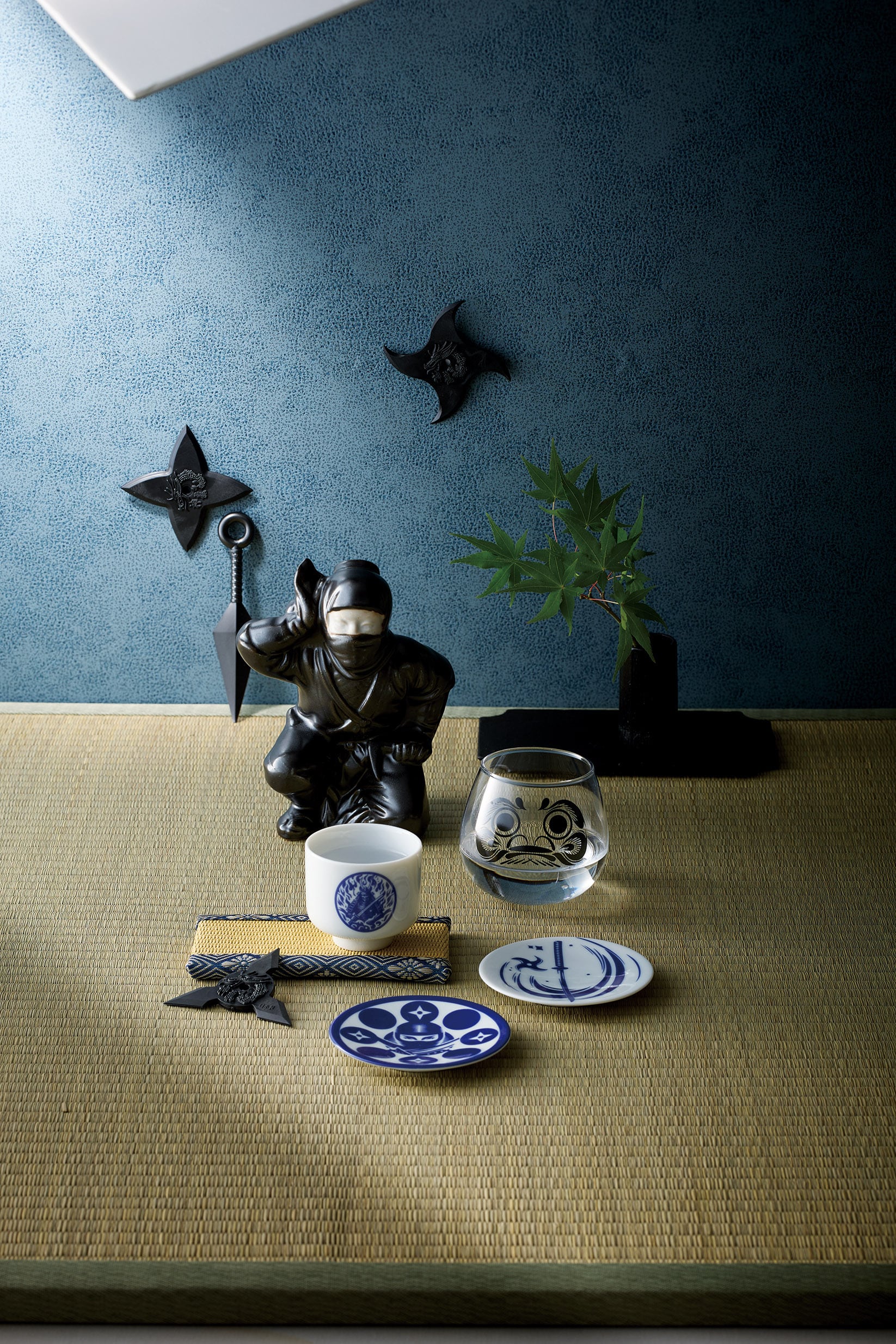 家紋コラボシリーズ イングレ豆皿『手裏剣刀』 日本文化 武士 忍者