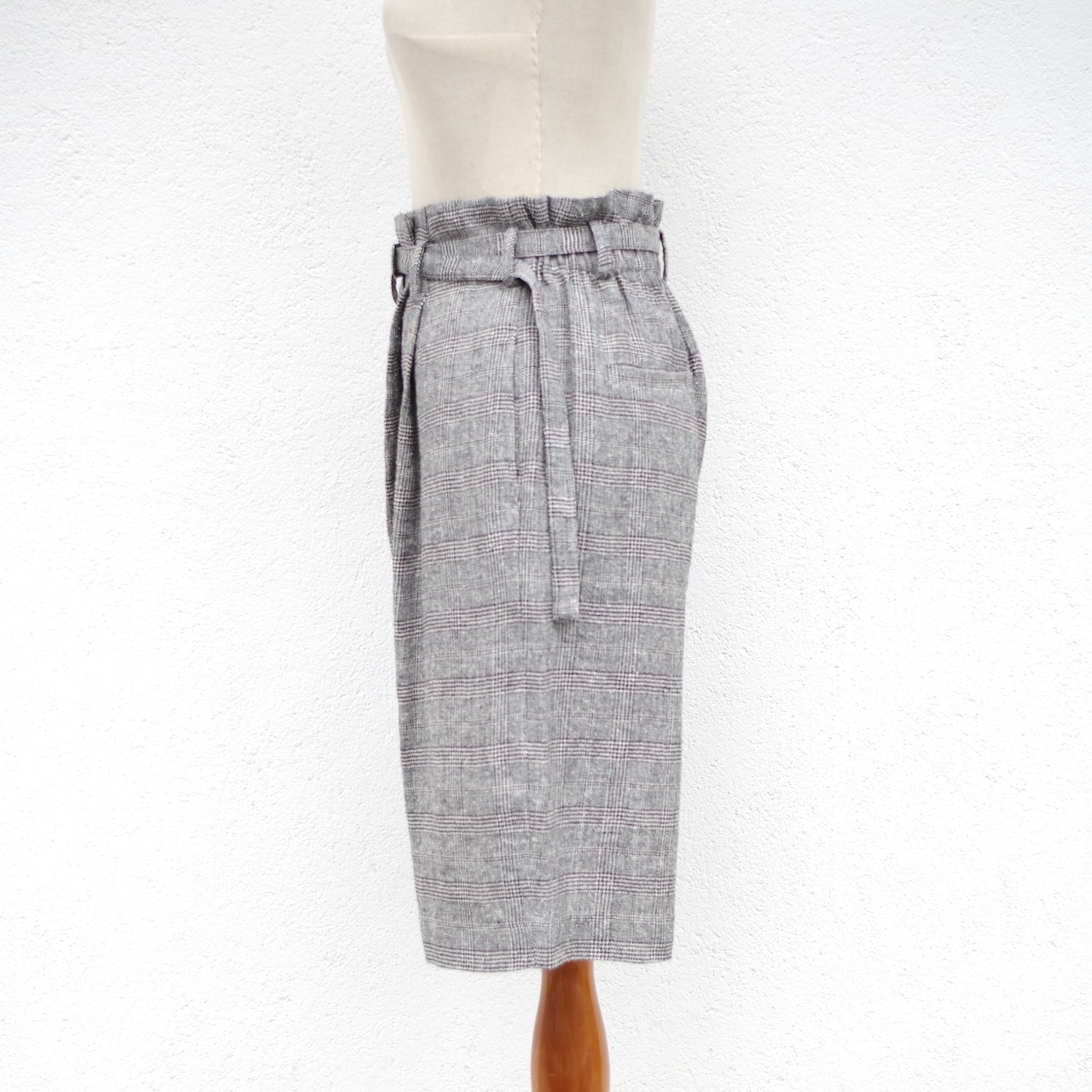 SIWALY  Wraped Short Check Pants