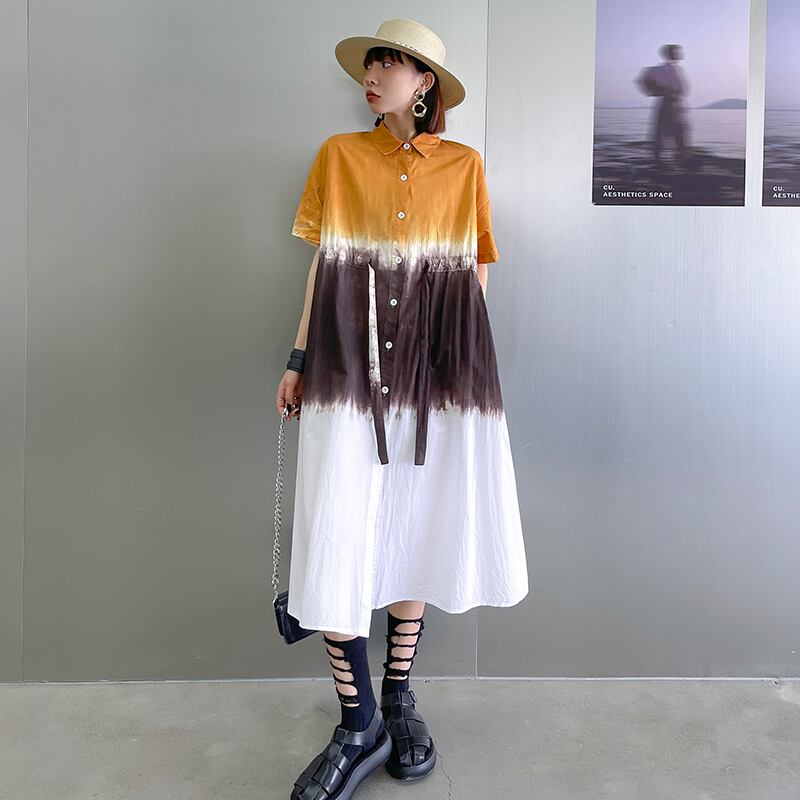 ドレス サマーシャツ スカート ルーズ 夏物 ラブタオタオダレンハウス66292394884