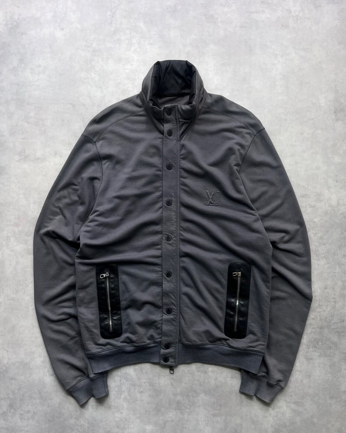 LOUIS VUITTON Cut-sew Material Zip-up Blouson ITALY製