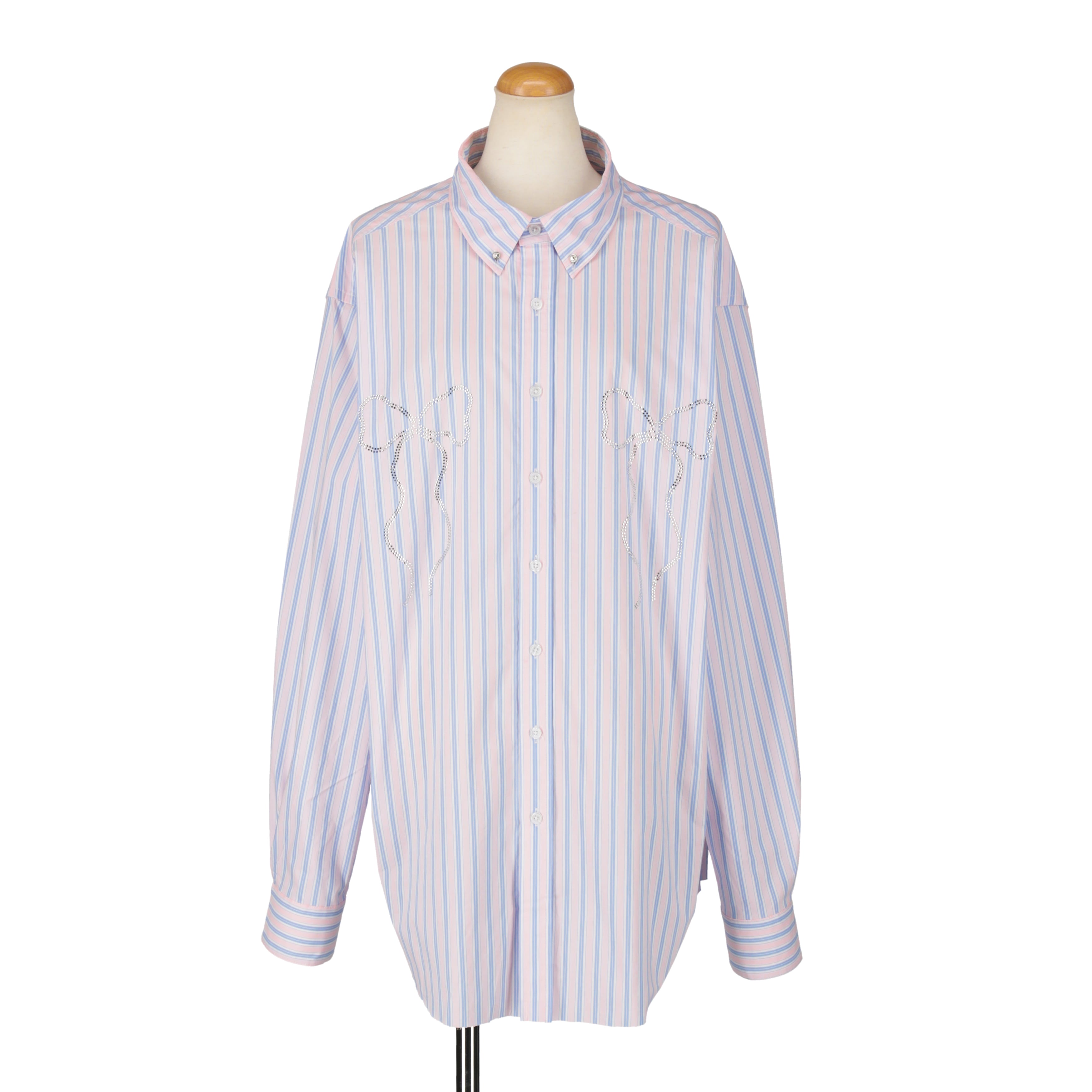 ビッグリボンストーンシャツ　PINK