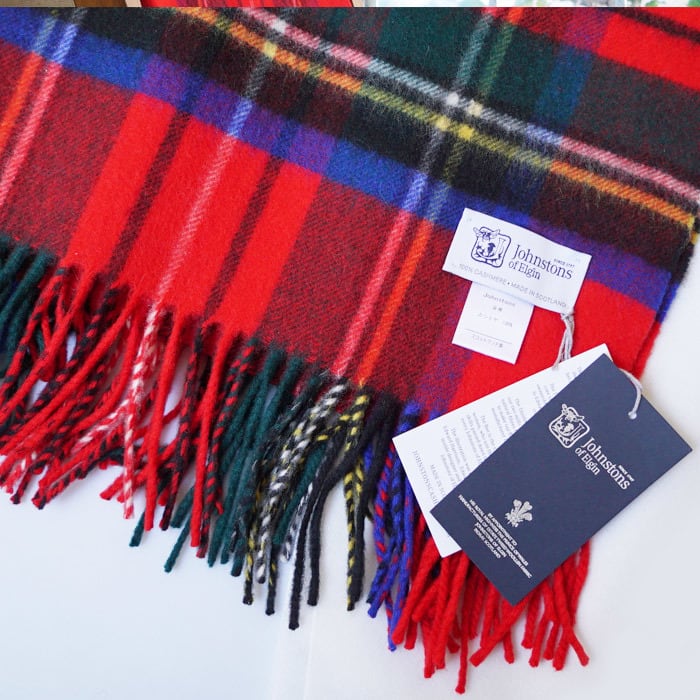 国内正規品》ジョンストンズ カシミヤ大判ストール Royal stewart #008