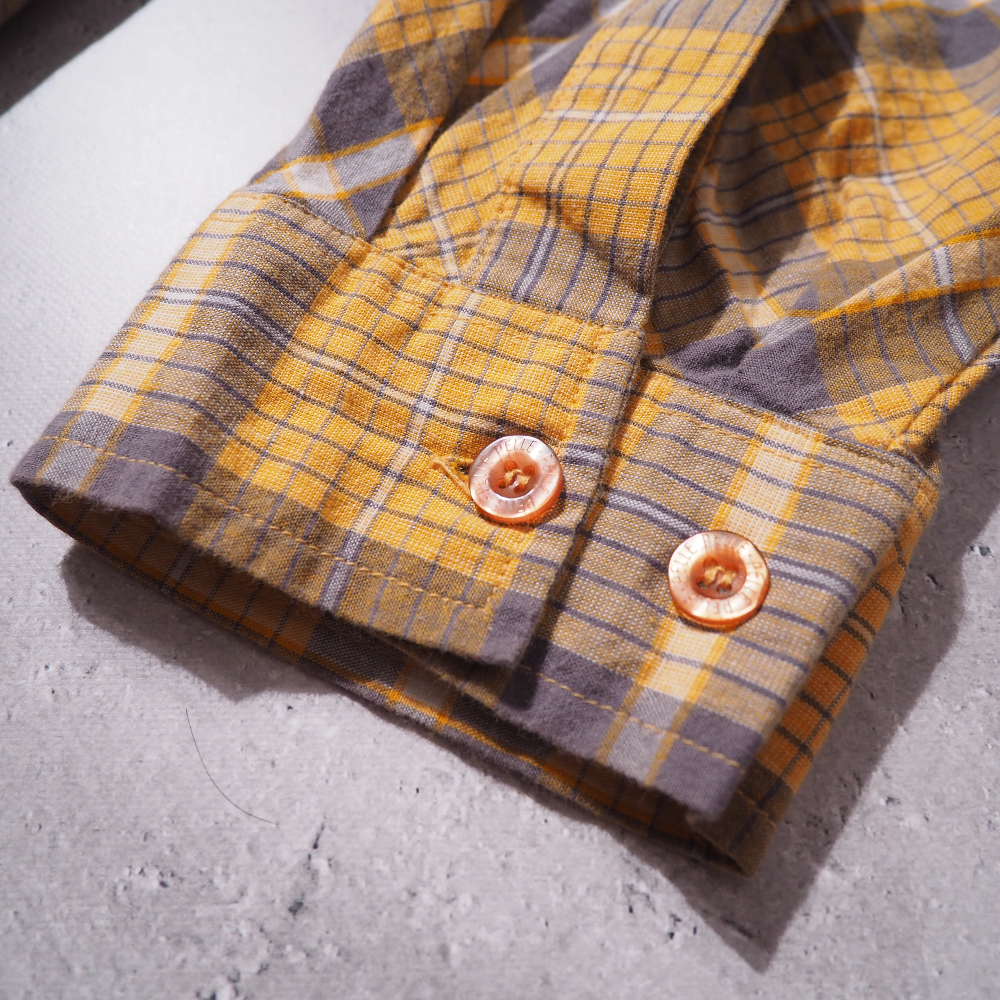 1990s " PELLE PELLE " Asymmetrical × Girl printed Vintage loose Check shirt