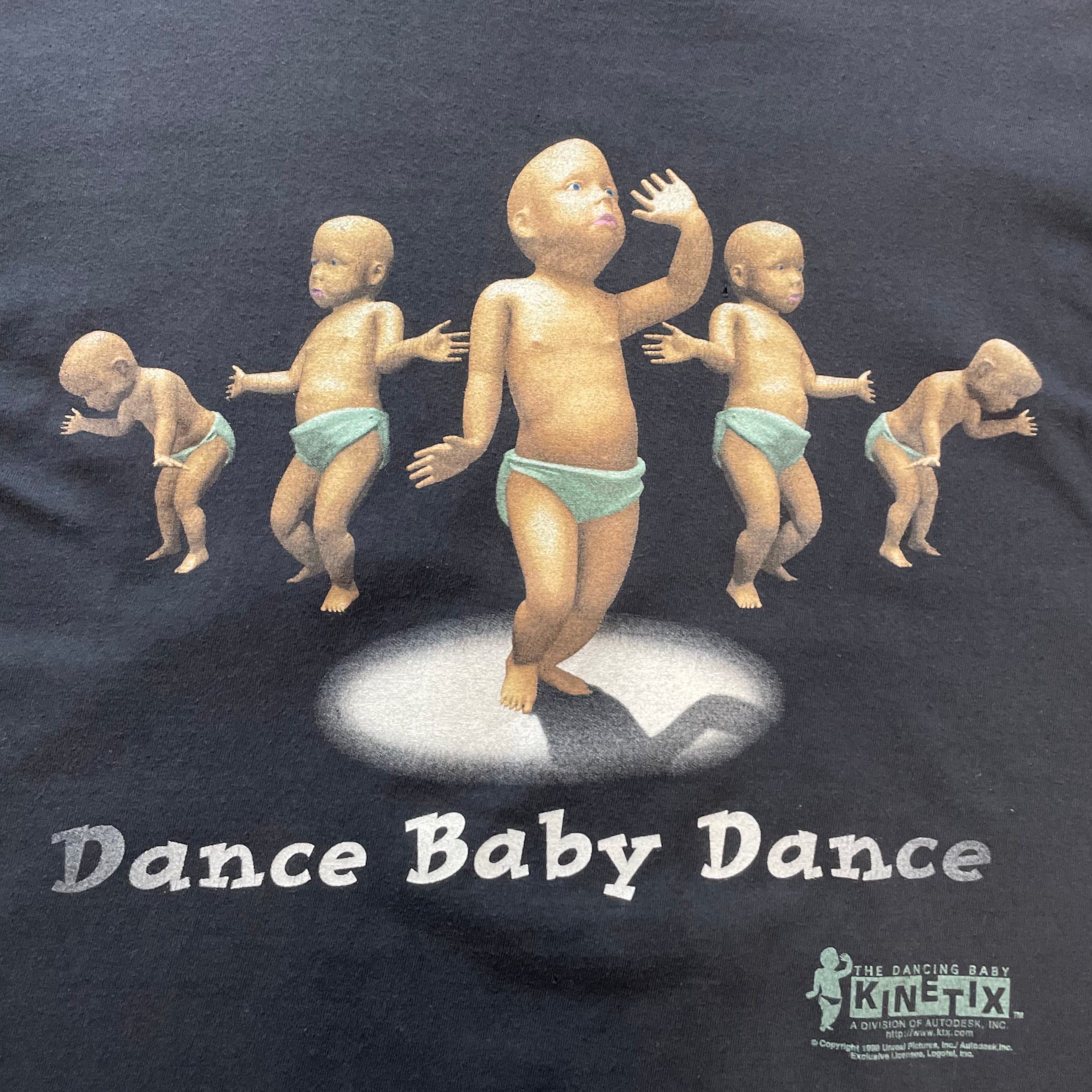 90S USA製 THE DANCING BABY ダンシングベイビー L 1990's vintage DANCING BABY printed t-shirt black color | coysclothing